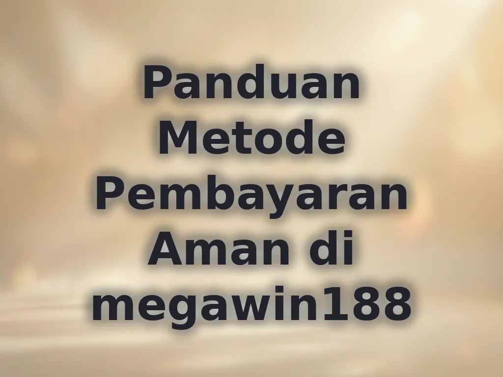 Panduan Metode Pembayaran Aman di megawin188